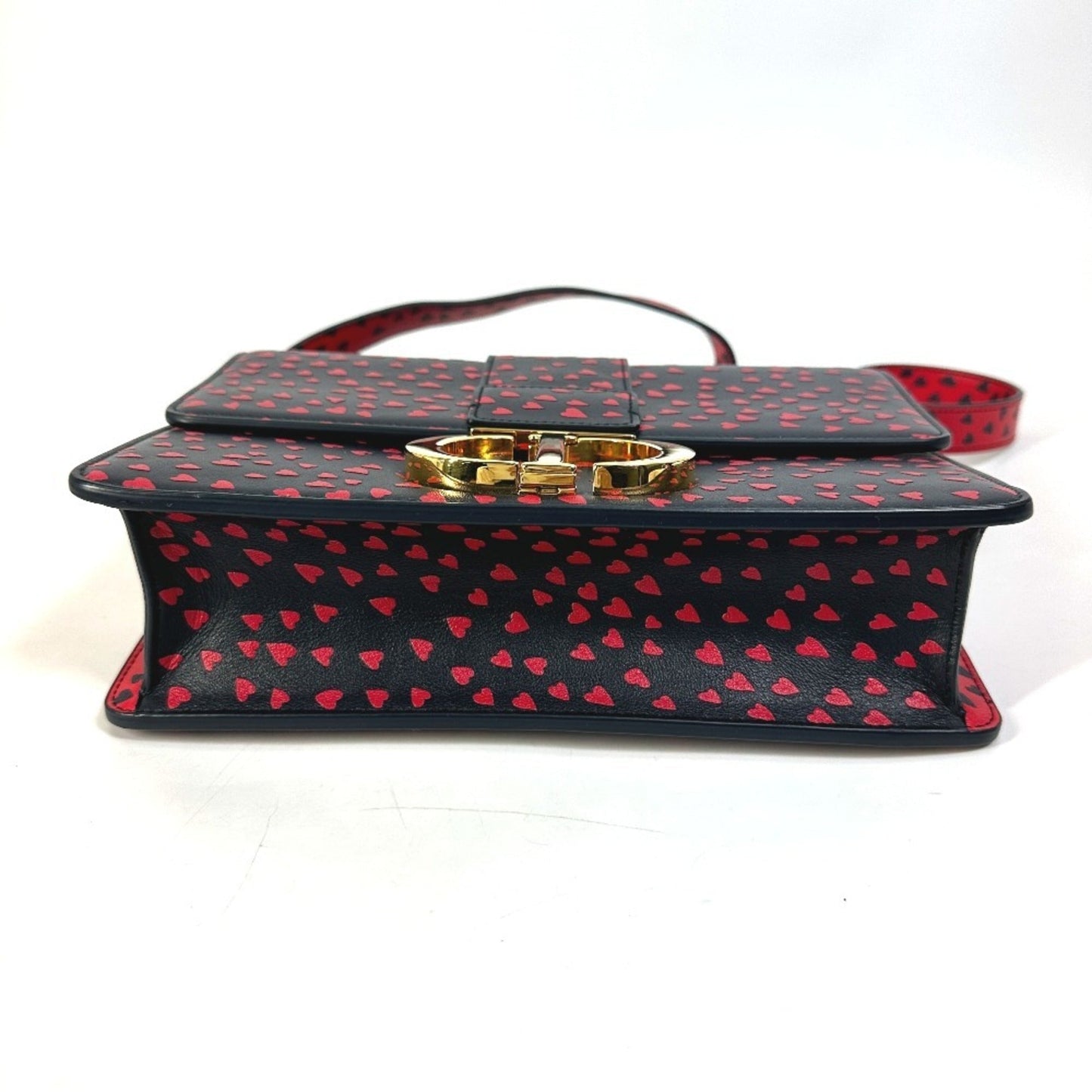 Christian Dior Black Red Color Leather Shoulder Bag ()