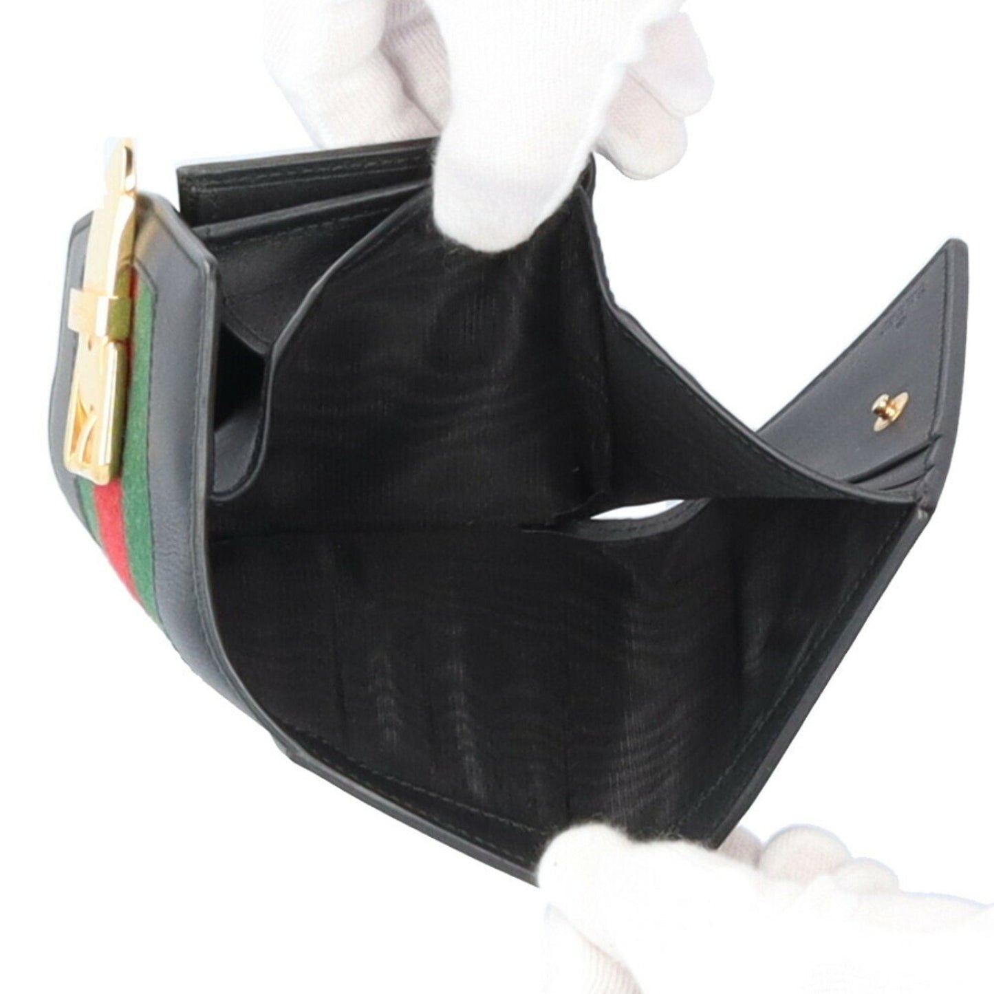 Gucci Black Leather Wallet (Tri-Fold) ( )