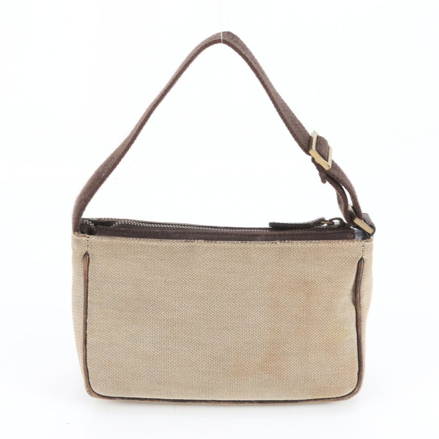 Gucci Beige Leather Canvas Handbag ( )