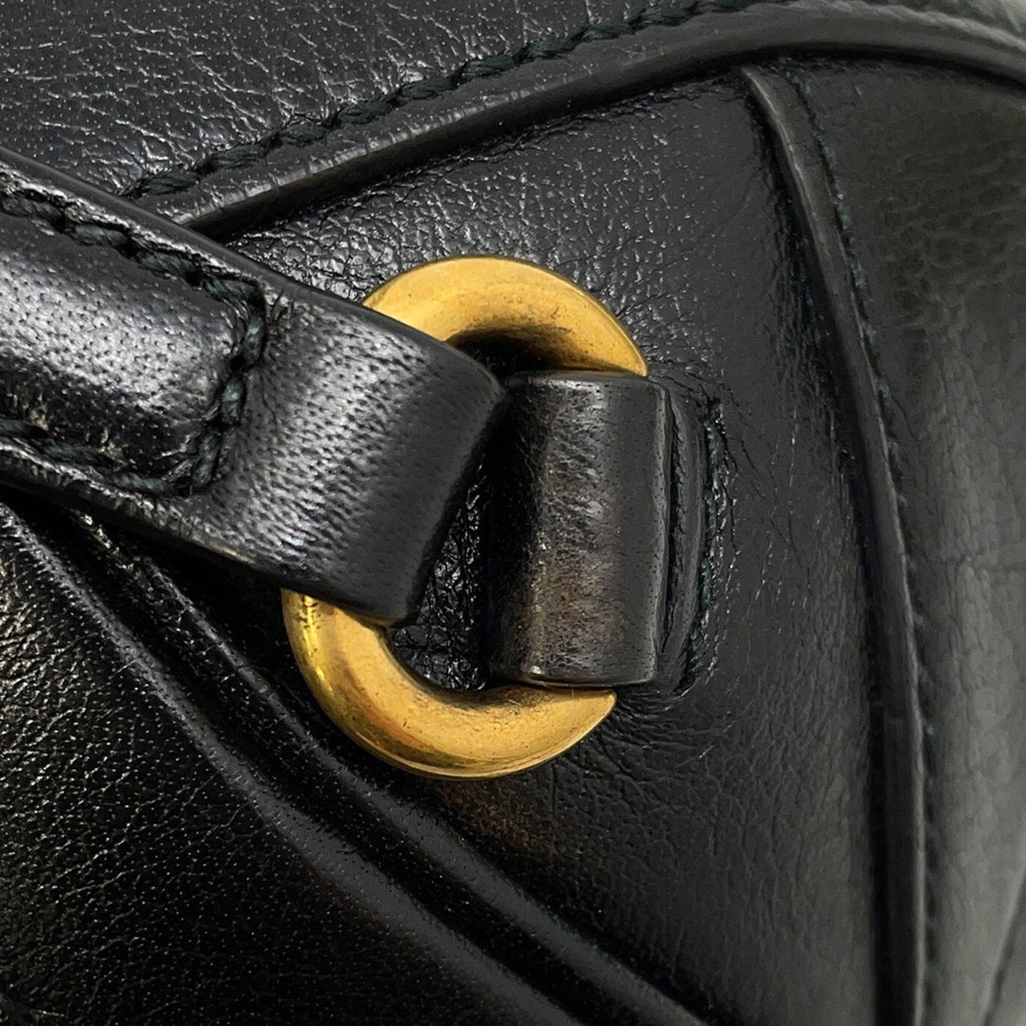 Gucci Black Leather Handbag Shoulder Bag ( )