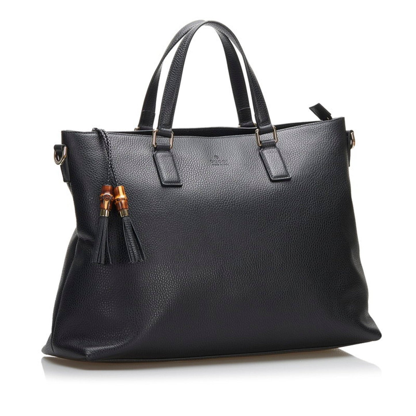 Gucci Bamboo Black Leather Tote Style 5