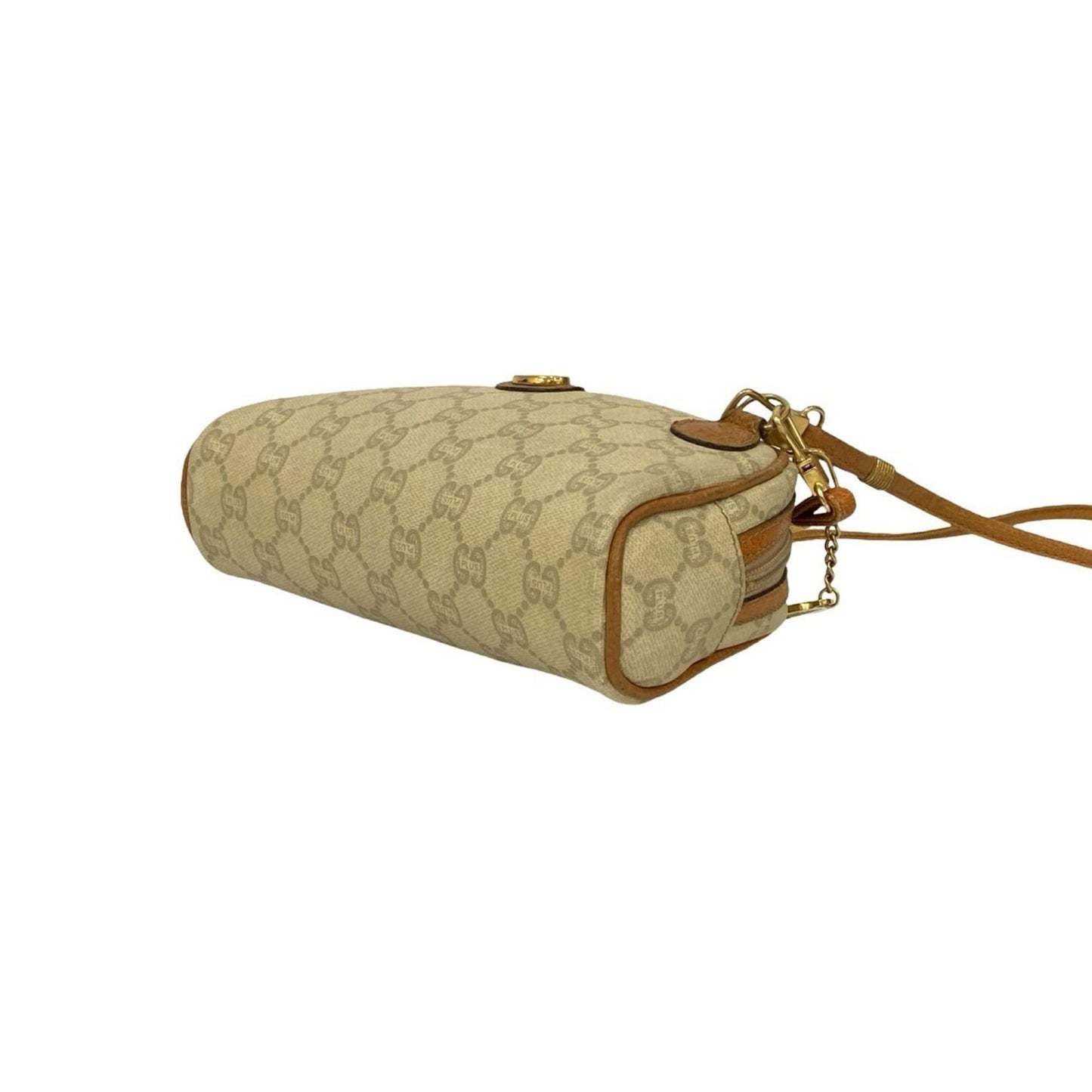 Gucci Beige Brown Leather Pvc Pochette Shoulder Bag ( )