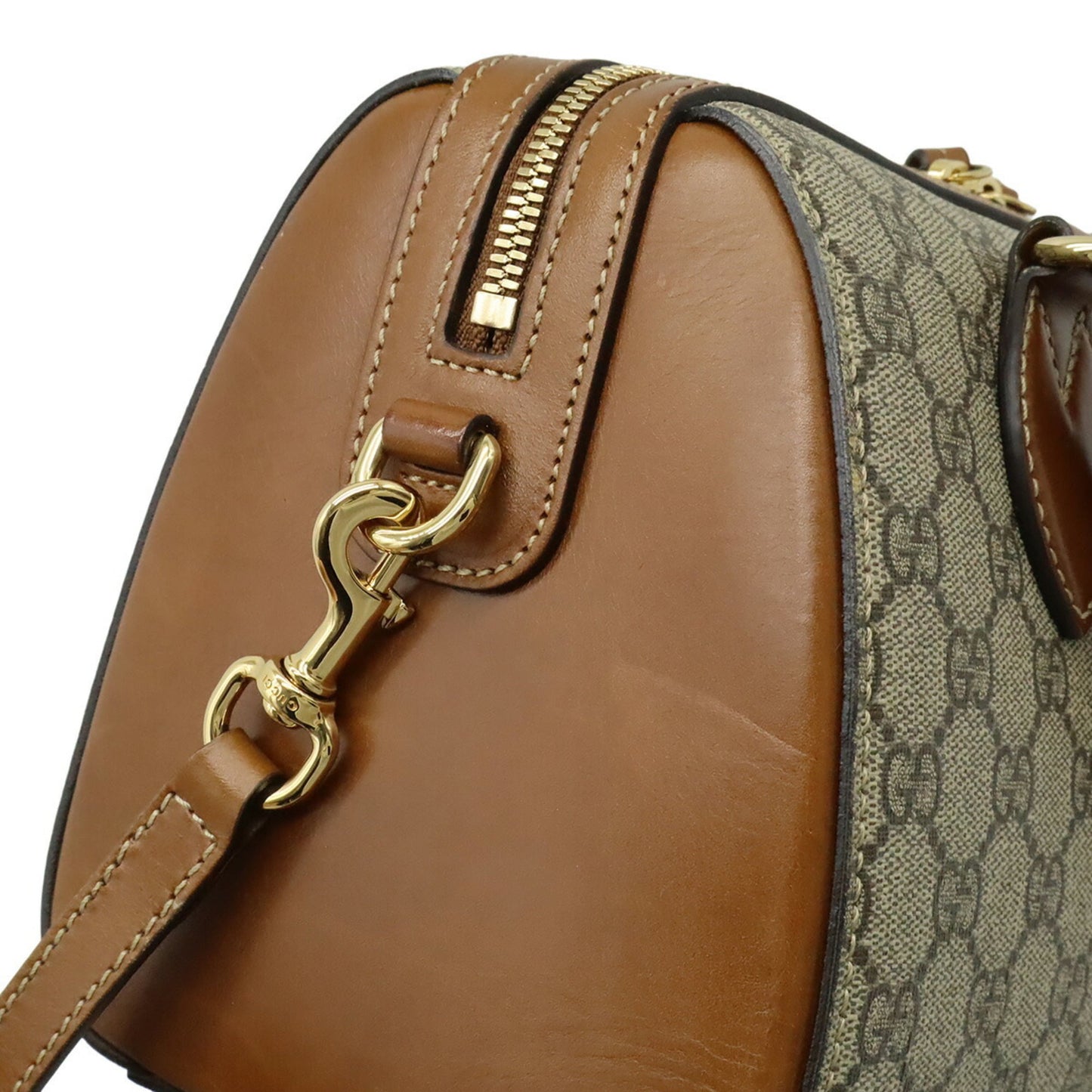 Gucci Beige Brown Gg Supreme Canvas Leather Handbag Shoulder Bag ( )