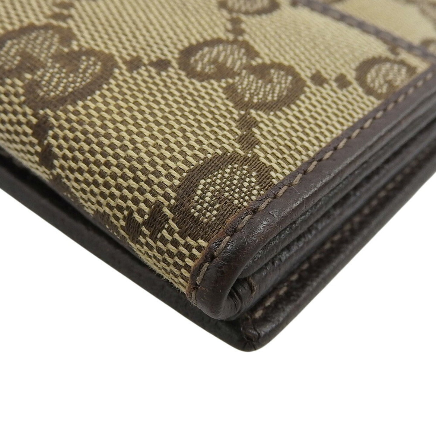 Gucci Beige Dark Brown Gg Canvas Long Wallet (Bi-Fold) ( )