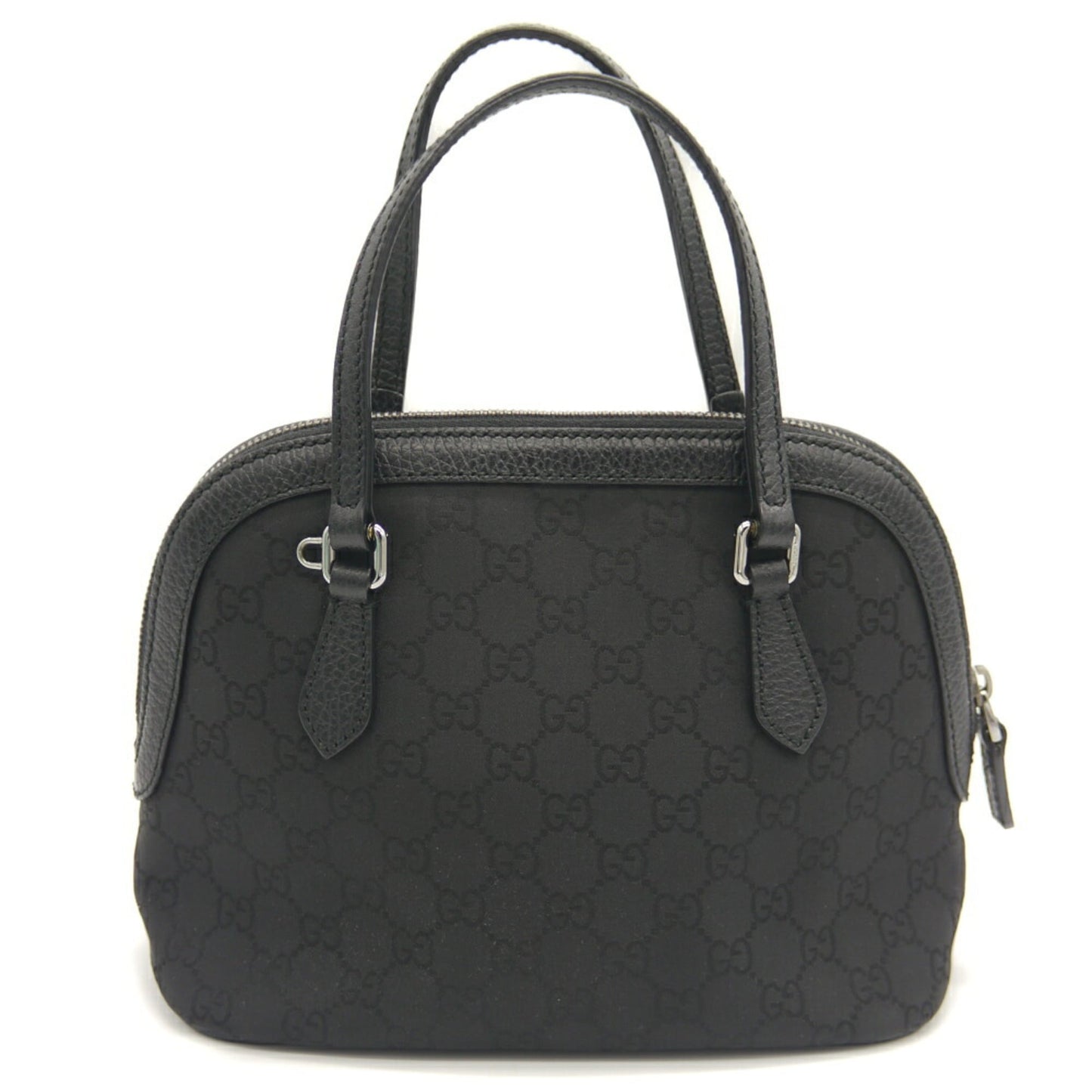 Gucci Black Nylon Leather Handbag Shoulder Bag ( )