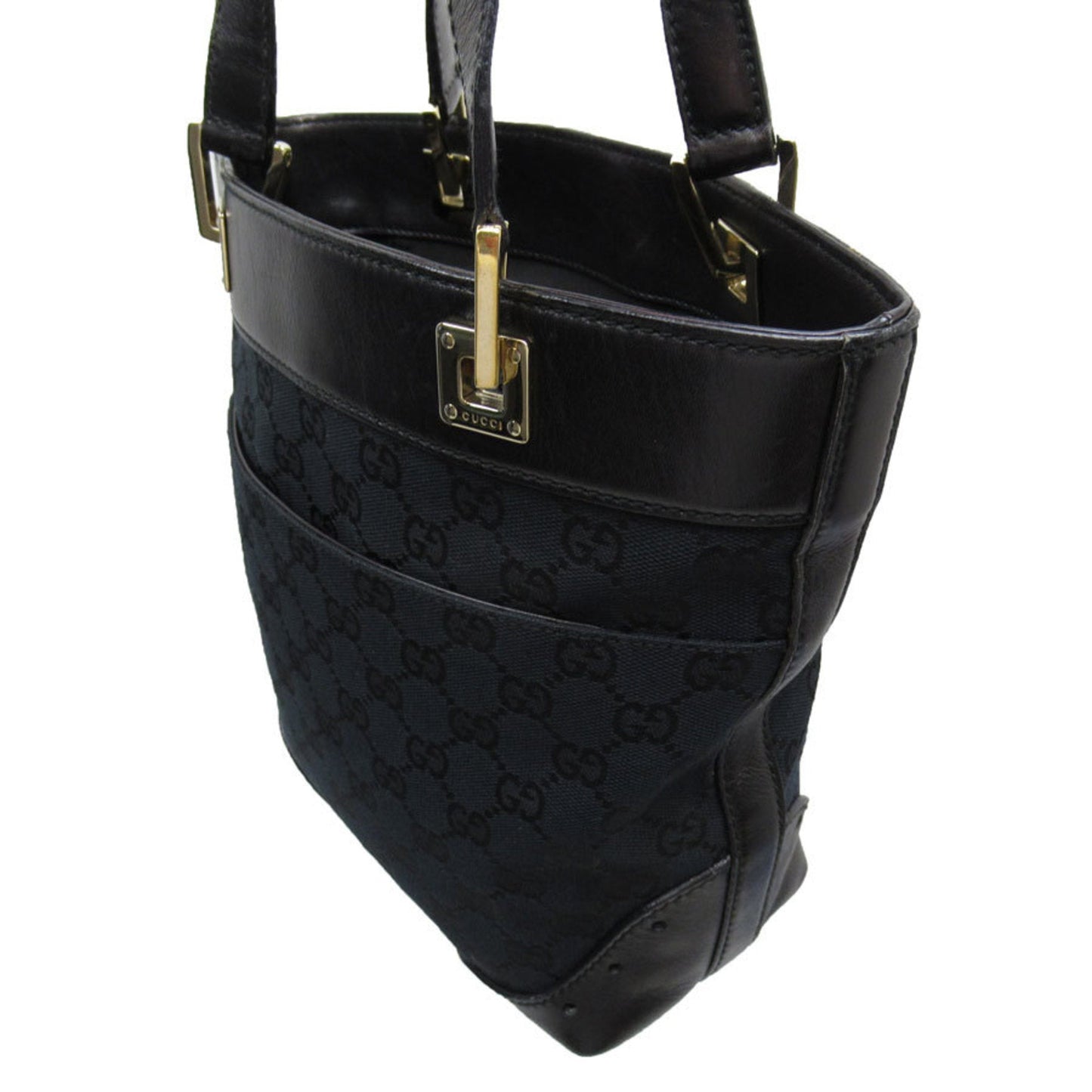 Gucci Black Gg Canvas Shoulder Bag ( )