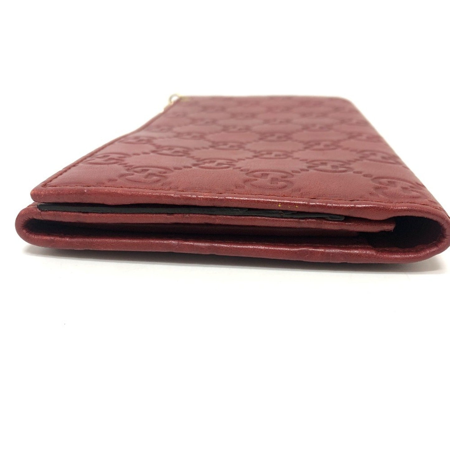 Gucci Red Color Gg Leather Long Wallet (Bi-Fold) ( )