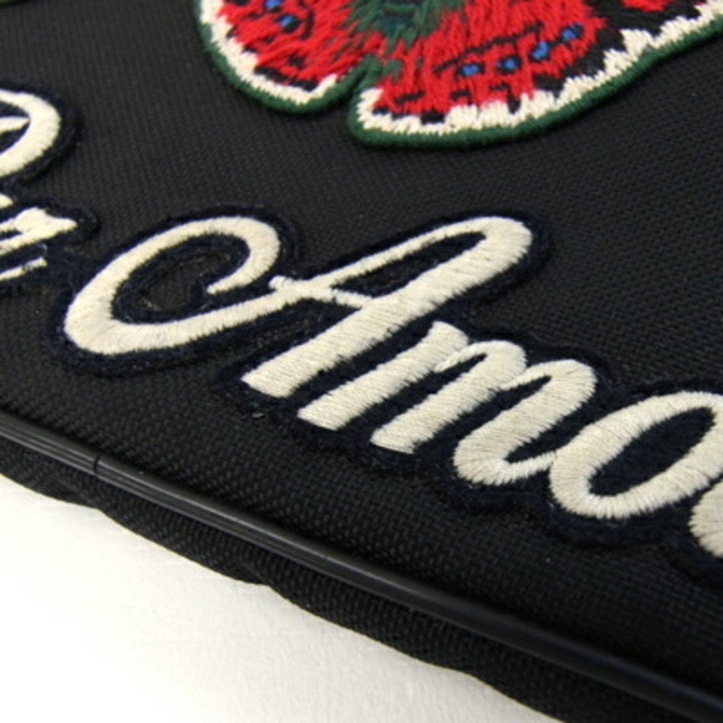 Gucci Black Nylon Canvas Leather Clutch Bag ( )