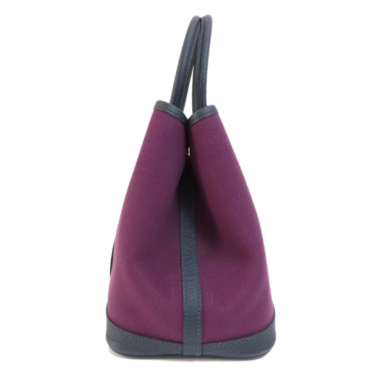 Hermes Navy Purple Canvas Handbag ( )