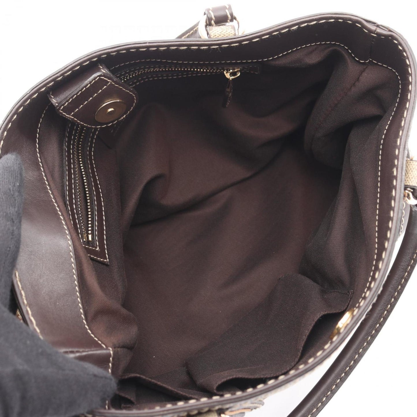 Gucci Beige Brown Pvc Leather Tote Bag ( )