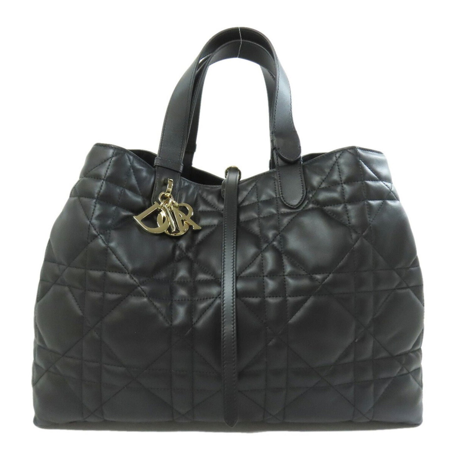 Christian Dior Lady Dior Black Leather Tote Bag ()