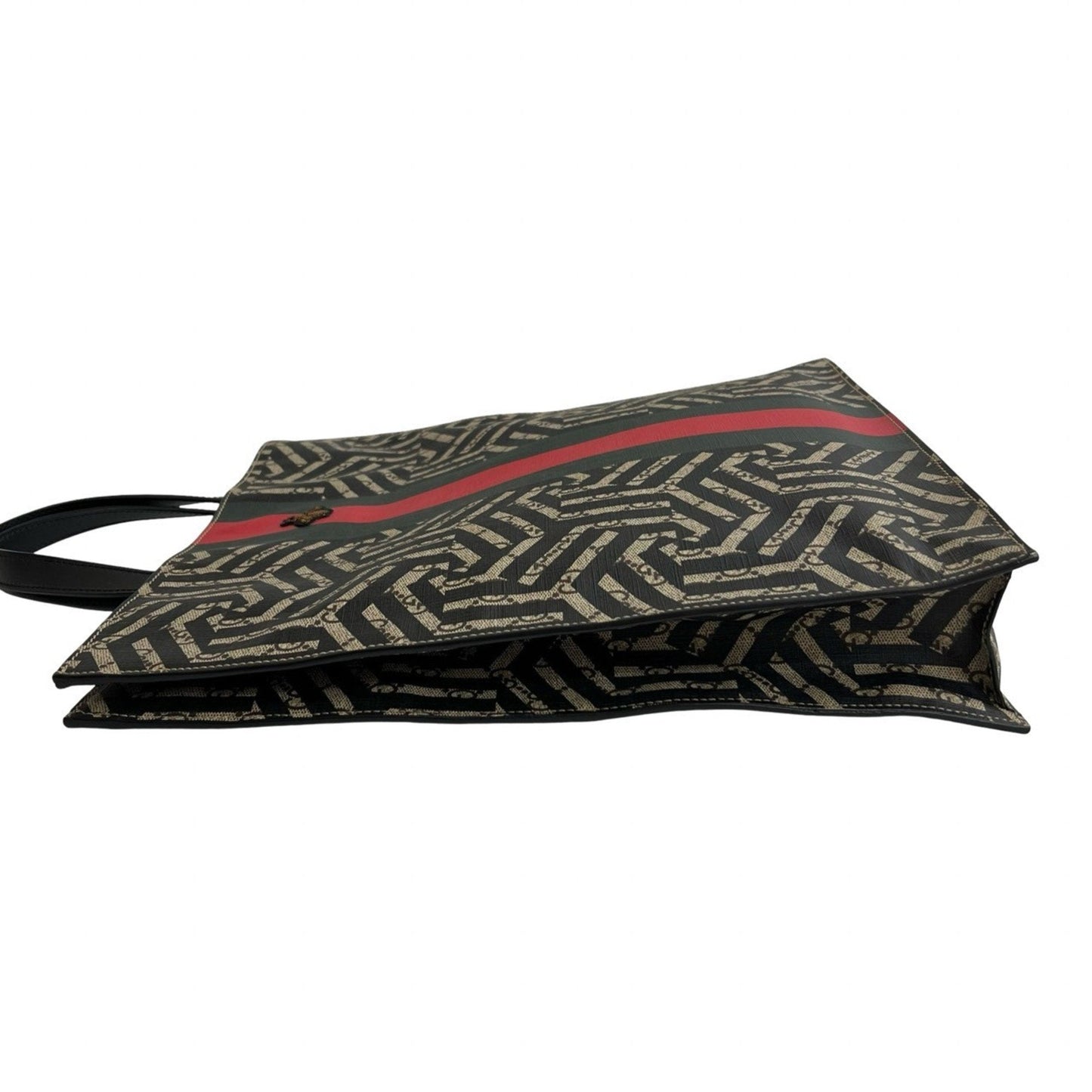 Gucci Black Brown Green Red Color Pvc Leather Handbag Shoulder Bag Tote Bag ( )