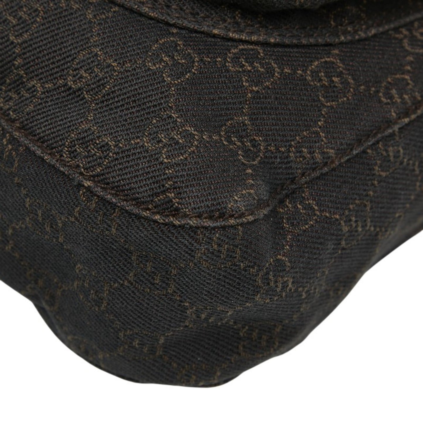 Gucci Brown Canvas Leather Shoulder Bag ( )