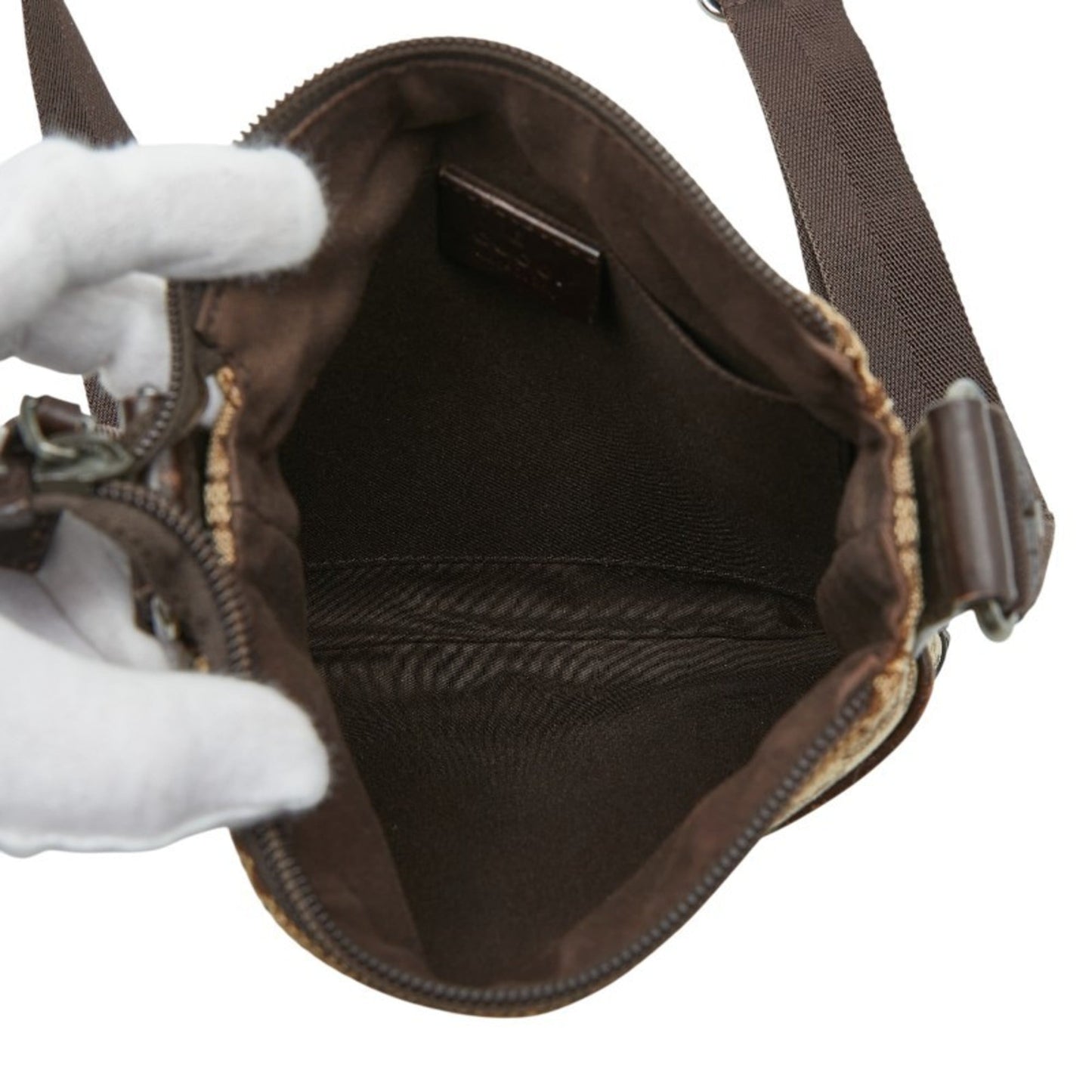 Gucci Gg Canvas Beige Brown Gg Canvas Leather Shoulder Bag ( )
