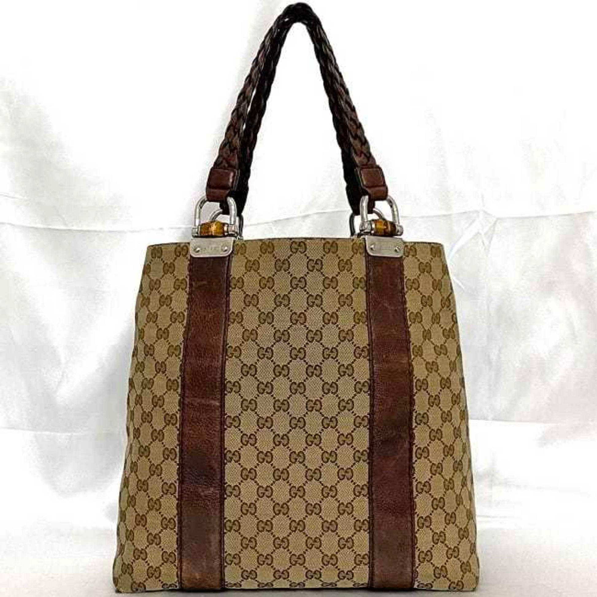 Gucci Leather Canvas Tote
