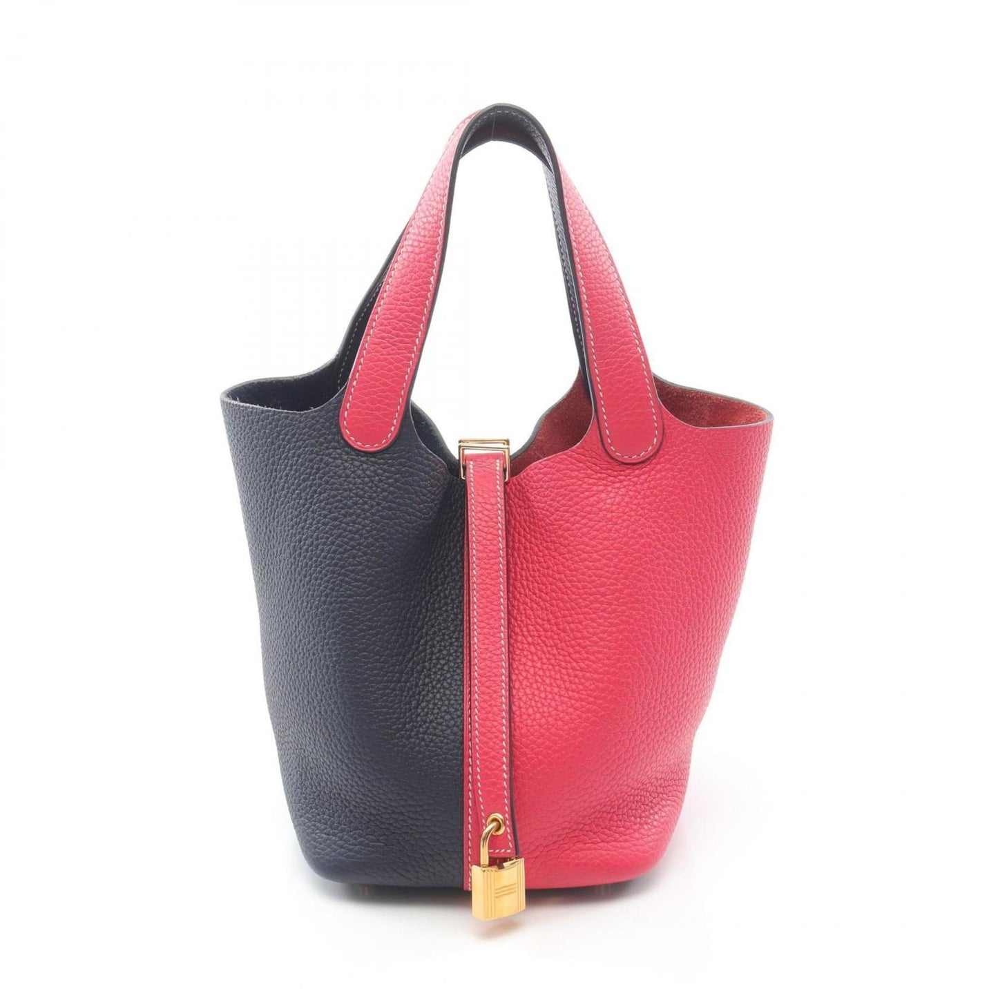 Hermes Navy Pink Taurillon Clemence Leather Handbag ( )