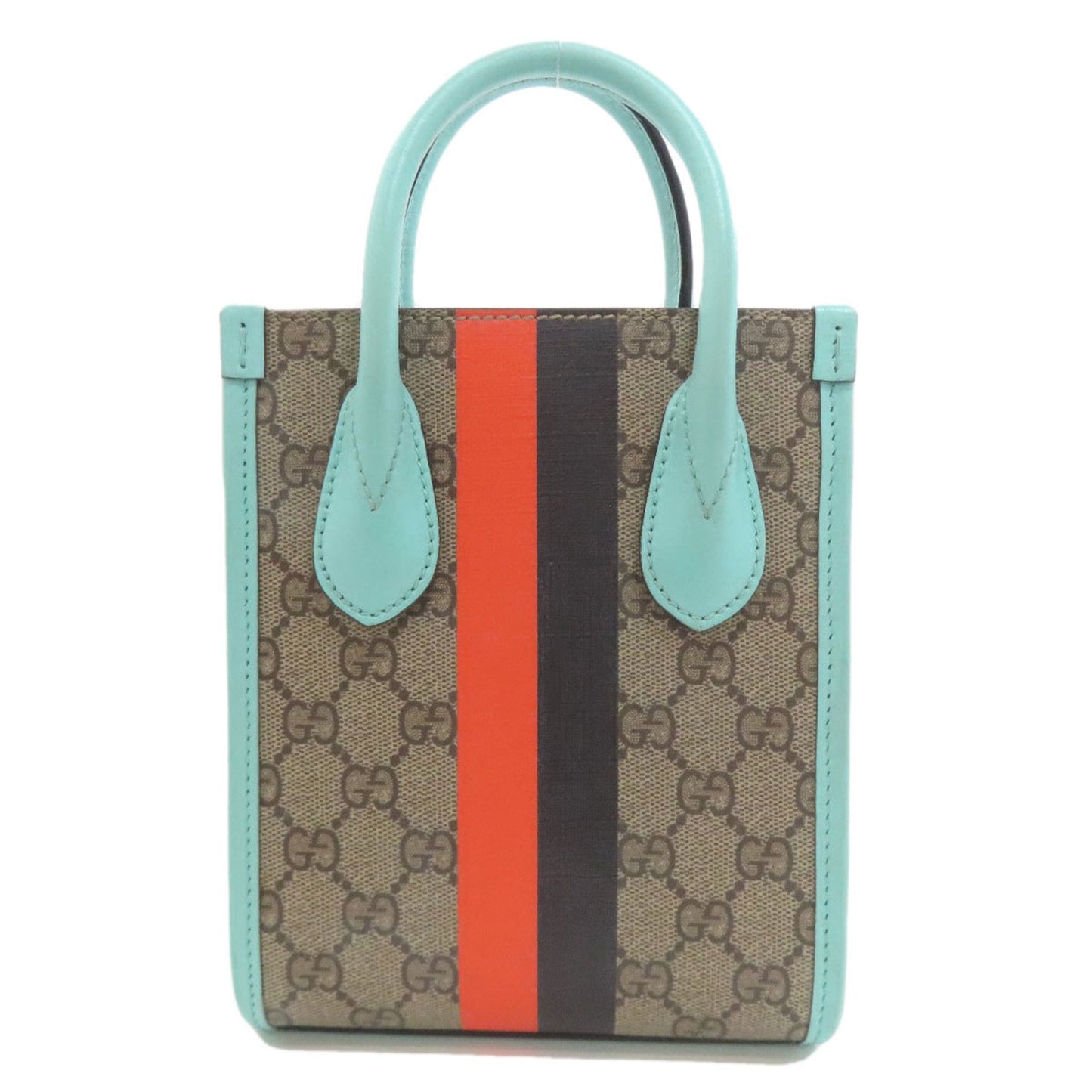 Gucci Brown Light Blue Pvc Handbag ( )