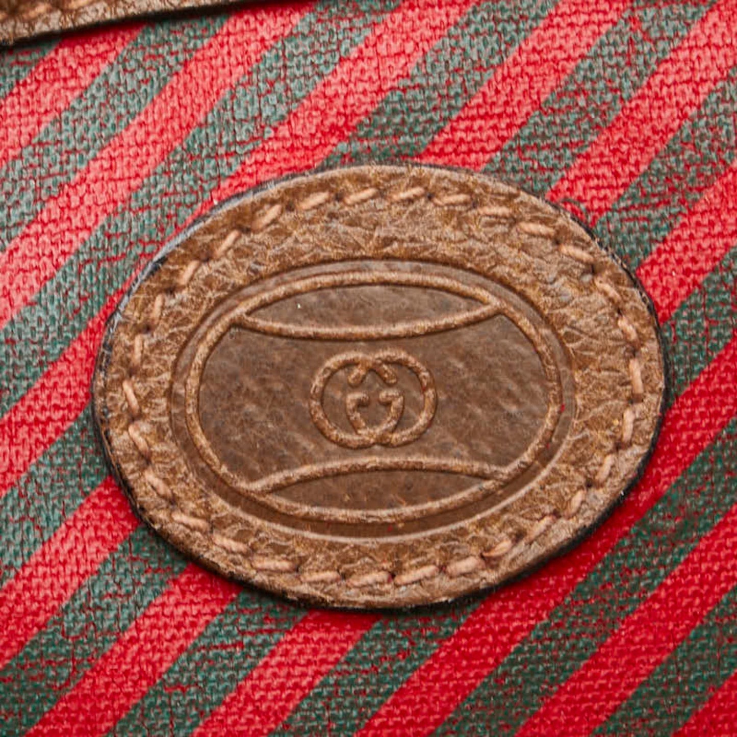Gucci Brown Red Color Pvc Leather Pouch ( )