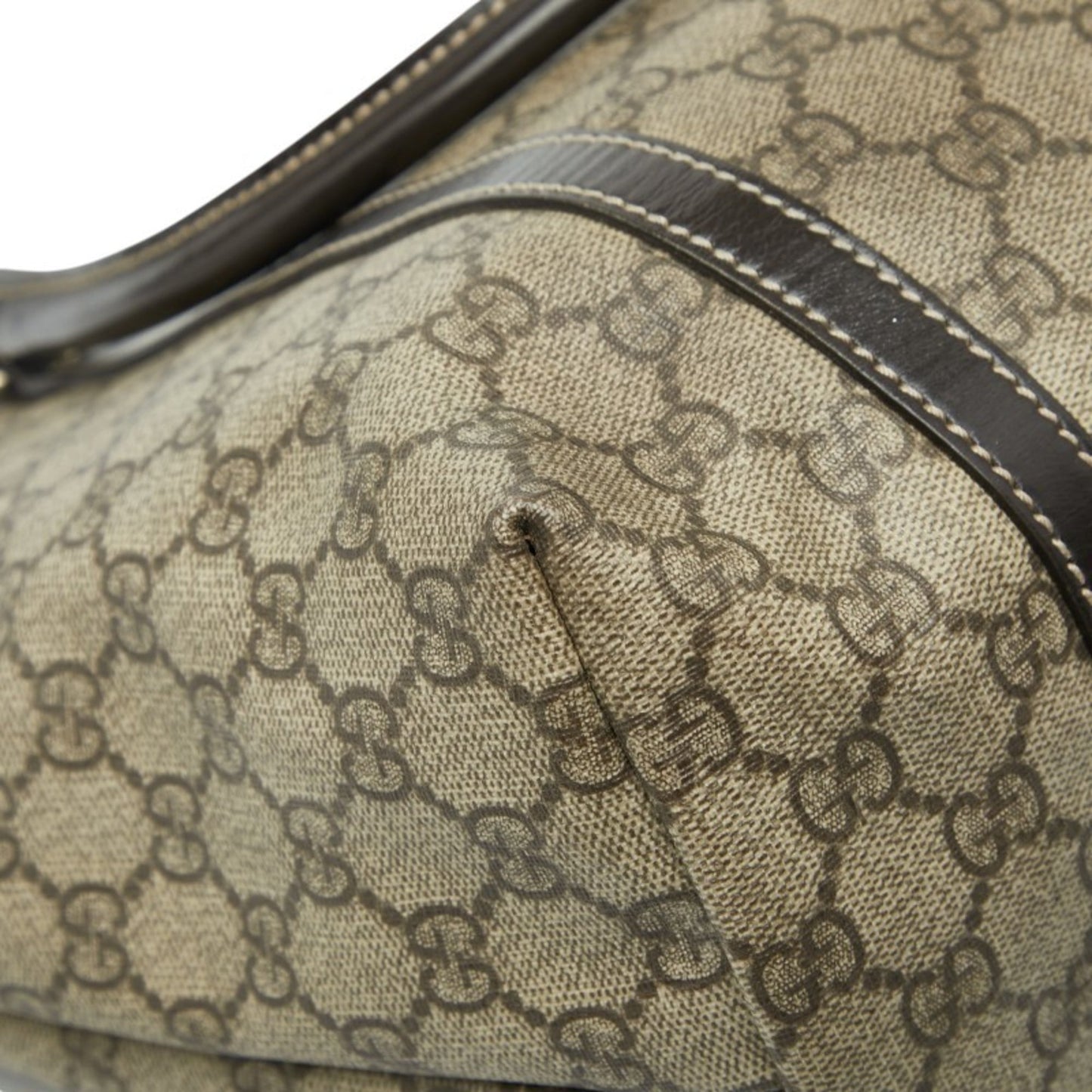 Gucci Beige Brown Pvc Leather Tote Bag ( )