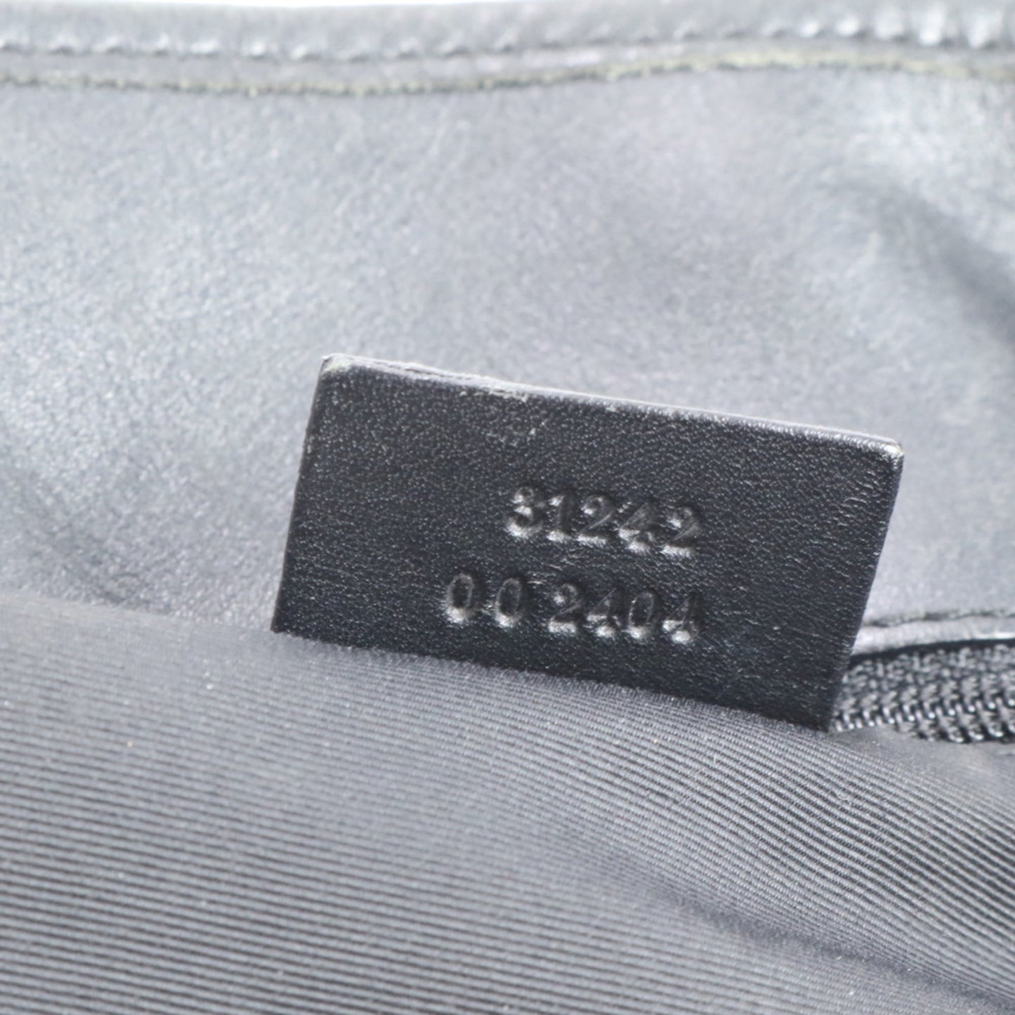 Gucci Black Leather Canvas Tote Bag ( )