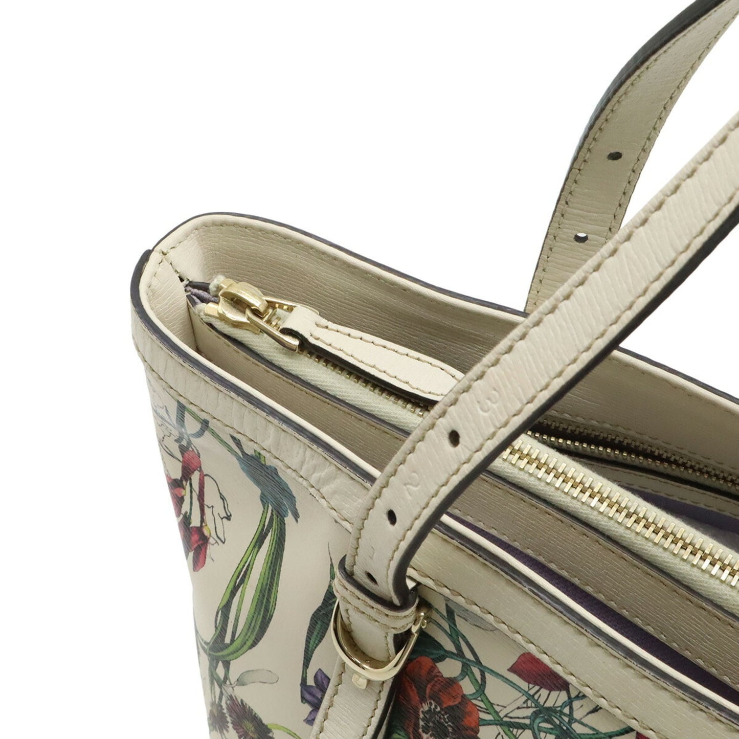 Gucci White Leather Shoulder Bag Tote Bag ( )