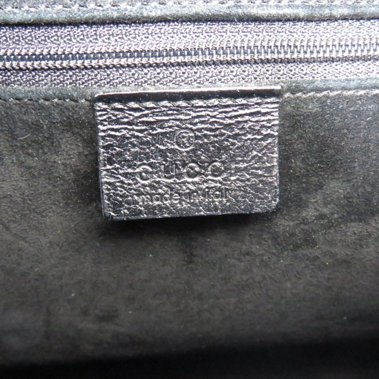 Gucci Black Suede Plastic Leather Shoulder Bag ( )