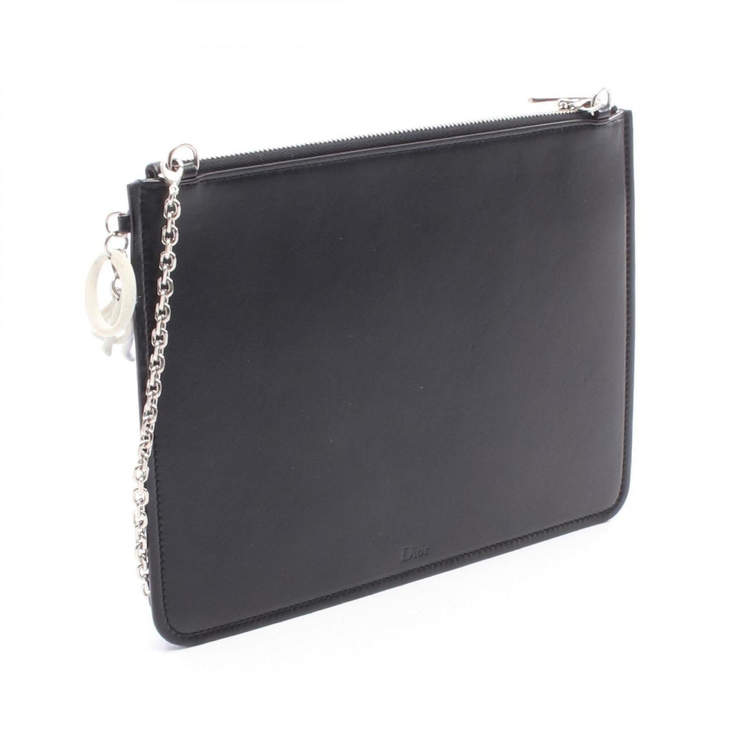 Christian Dior Black Blue Leather Fabric Shoulder Bag ()