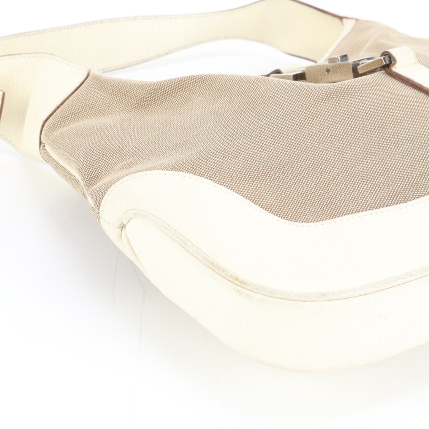 Gucci Beige Leather Canvas Shoulder Bag ( )