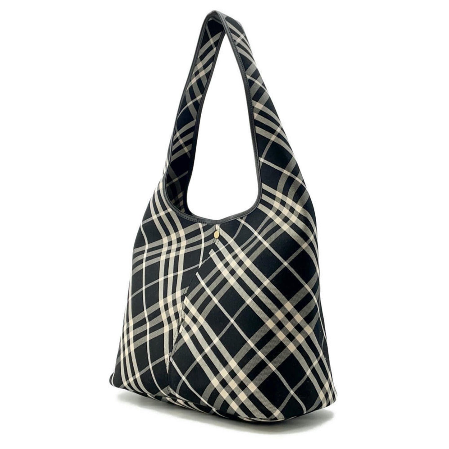 Burberry Black Ivory Canvas Shoulder Bag Tote Bag ( )