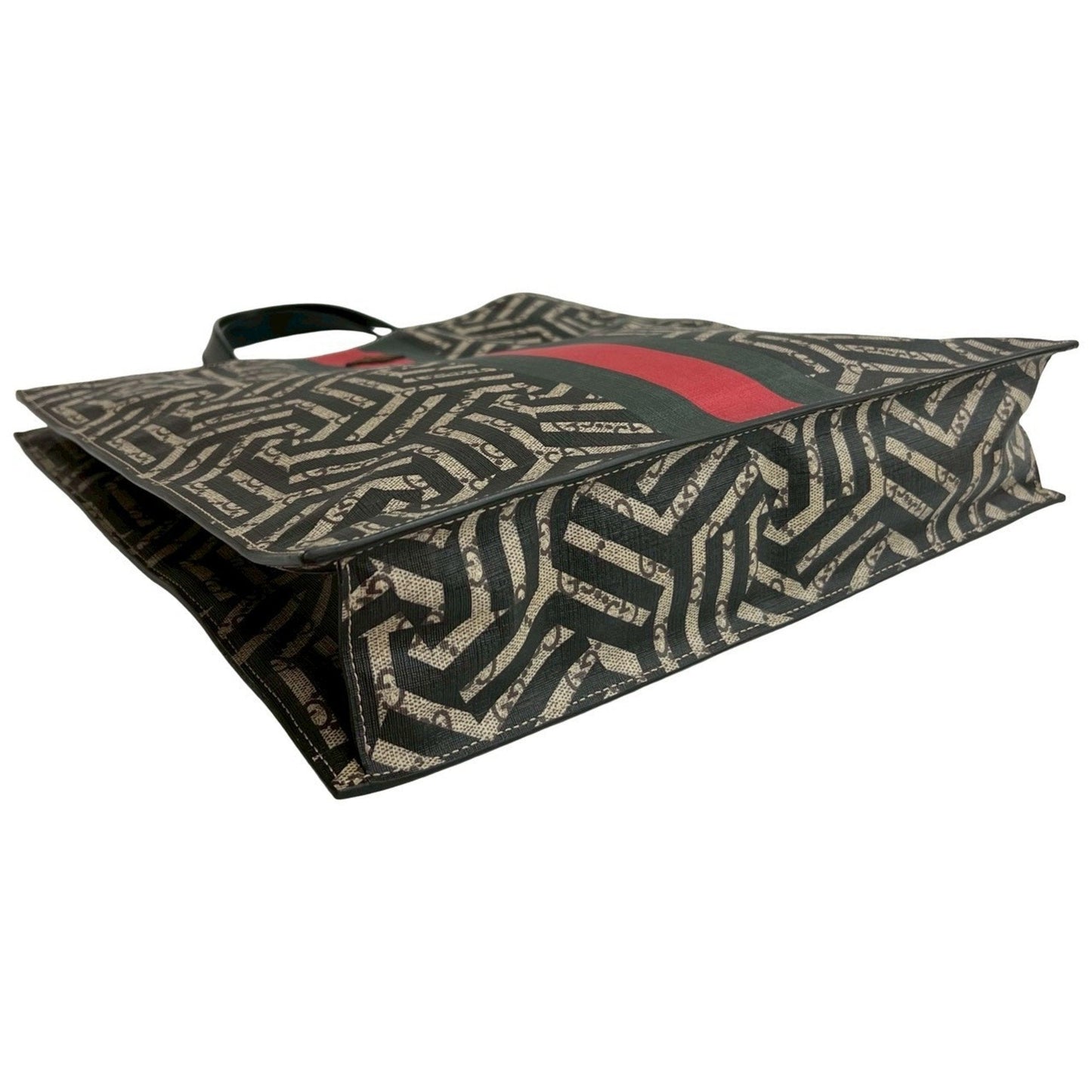 Gucci Black Brown Green Red Color Pvc Leather Handbag Shoulder Bag Tote Bag ( )