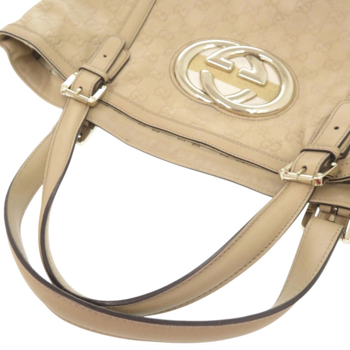 Gucci Beige Leather Handbag Tote Bag ( )