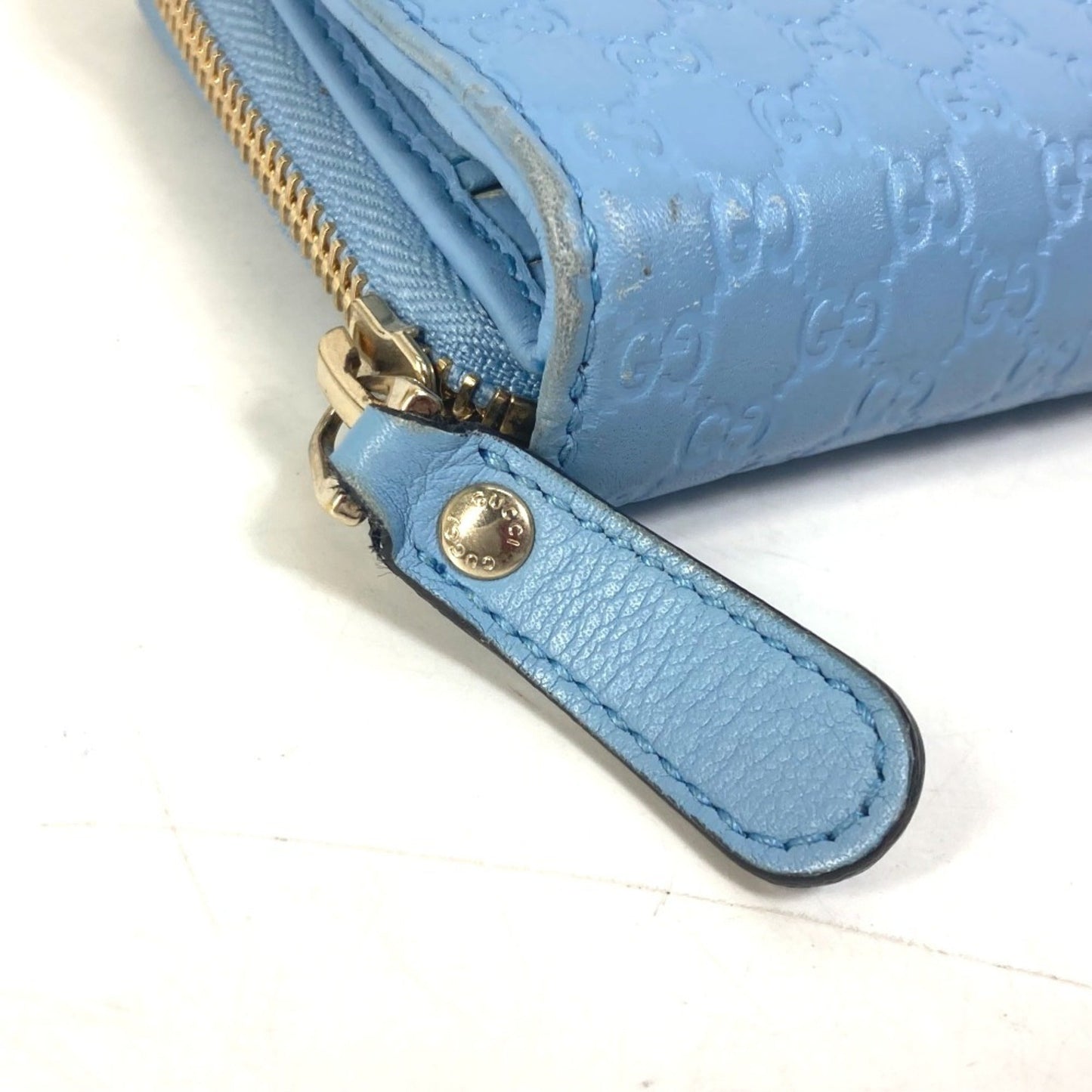 Gucci Light Blue Leather Long Wallet (Bi-Fold) ( )