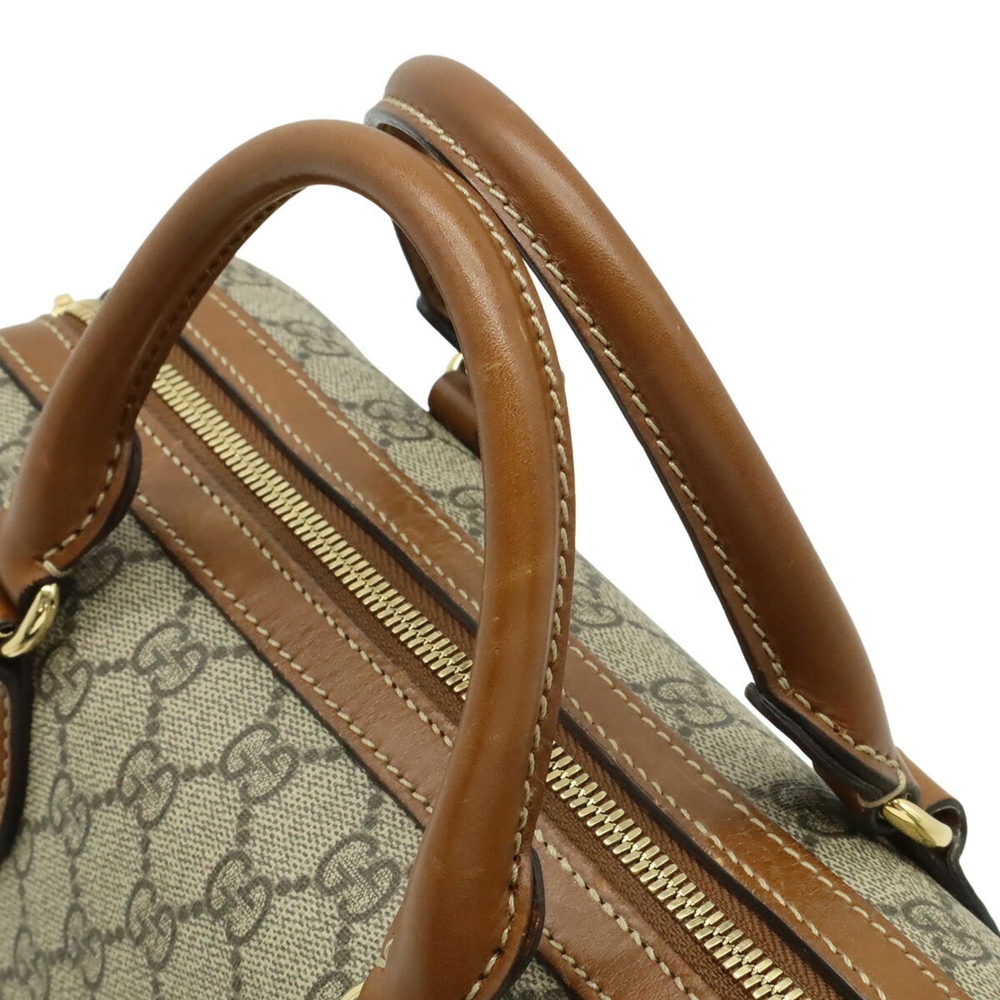 Gucci Beige Brown Gg Supreme Canvas Leather Handbag Shoulder Bag ( )