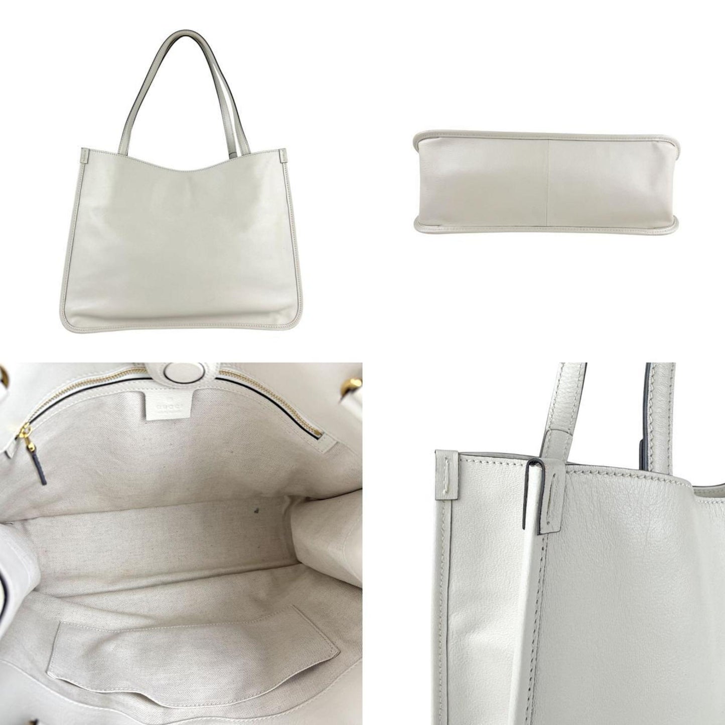 Gucci Horsebit Ivory Leather Shoulder Bag ( )