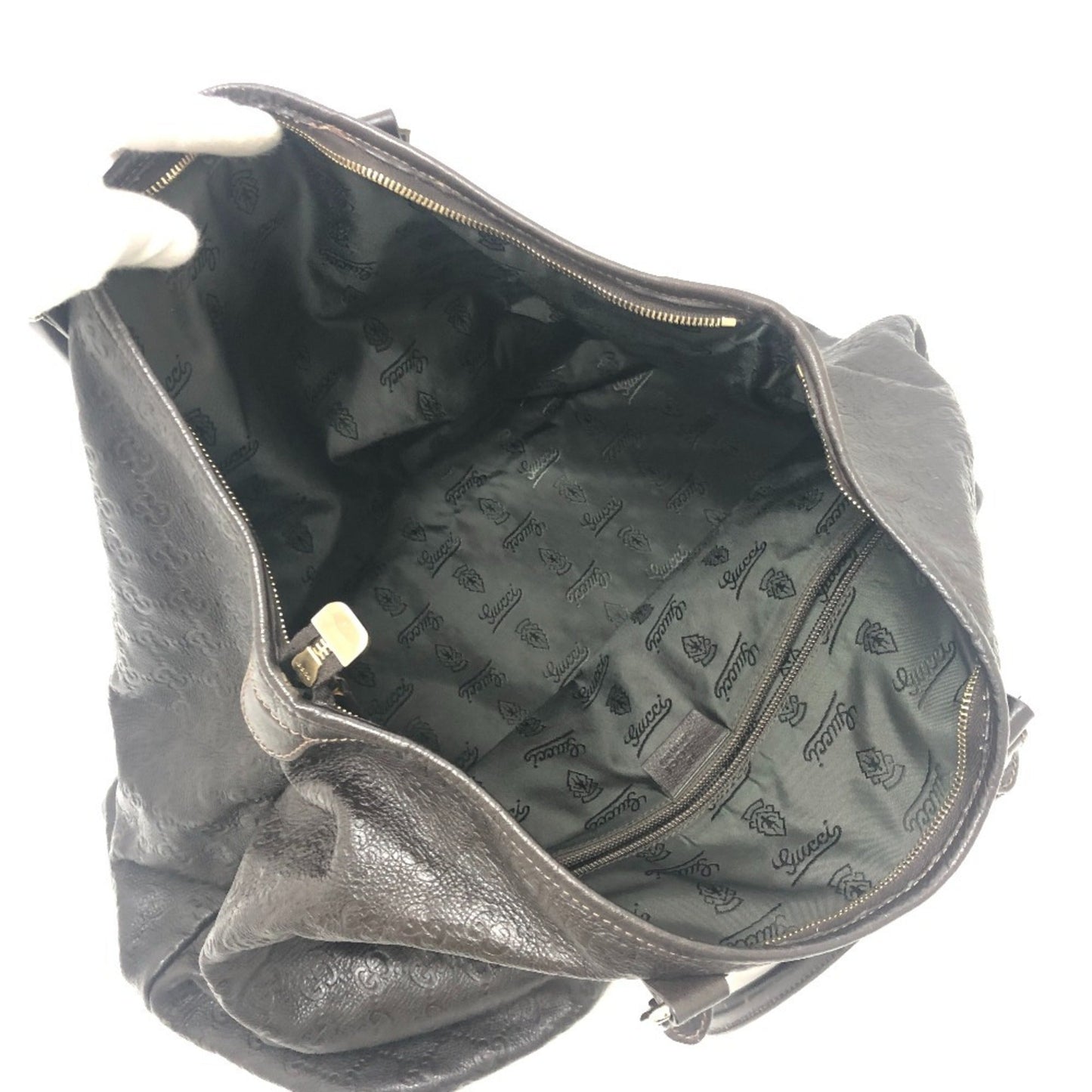 Gucci Brown Leather Handbag Tote Bag ( )