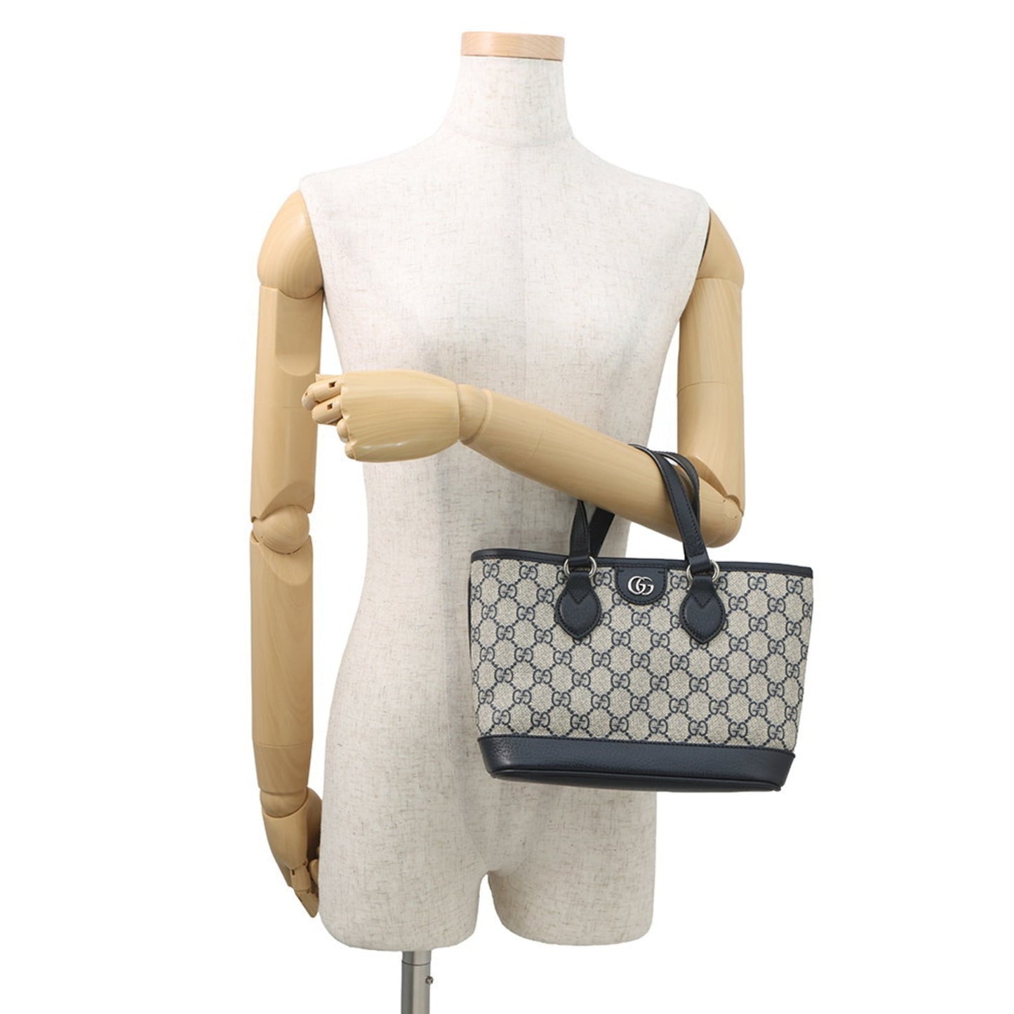 Gucci Ophidia Beige Navy Gg Supreme Leather Shoulder Bag ( )