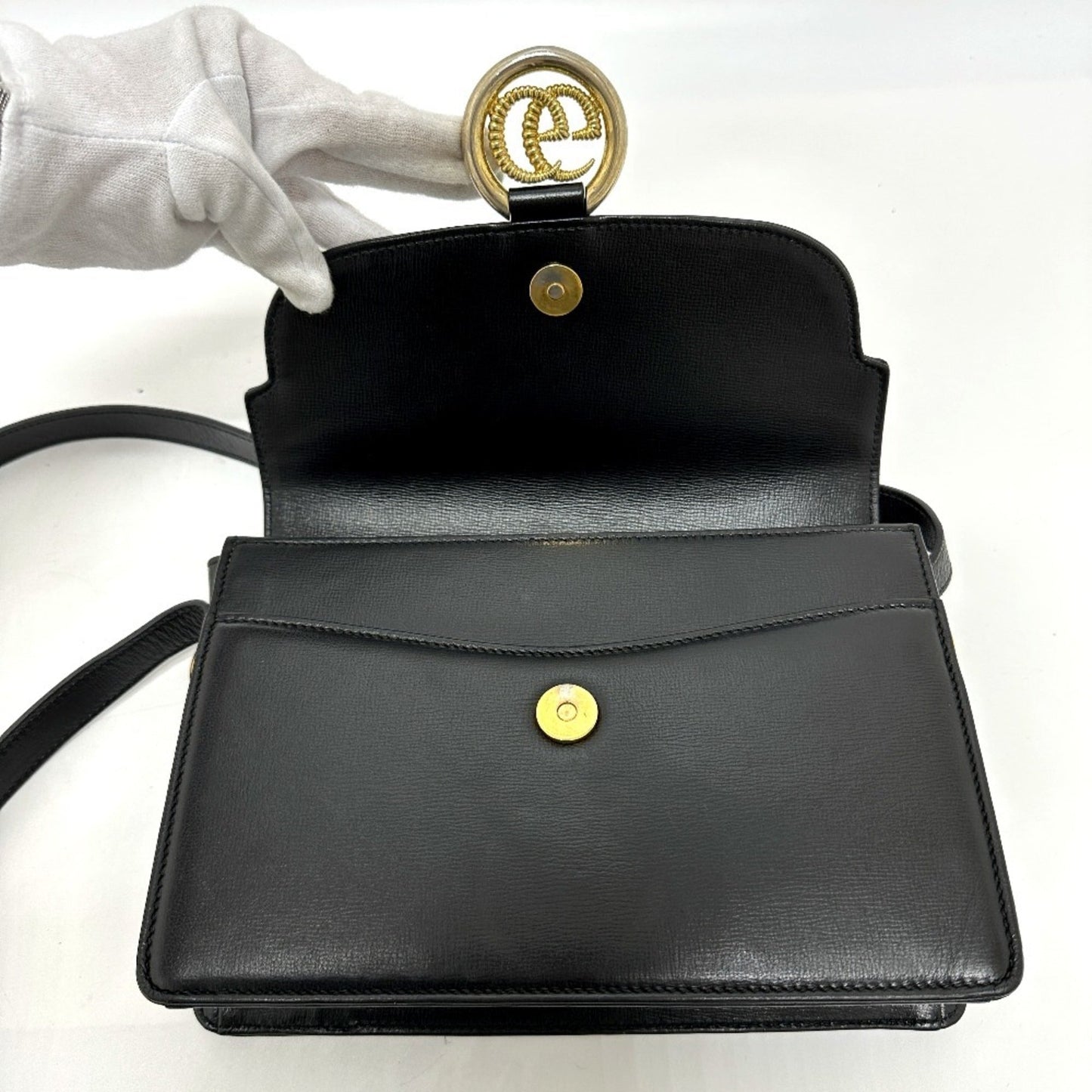 Gucci Black Leather Shoulder Bag ( )