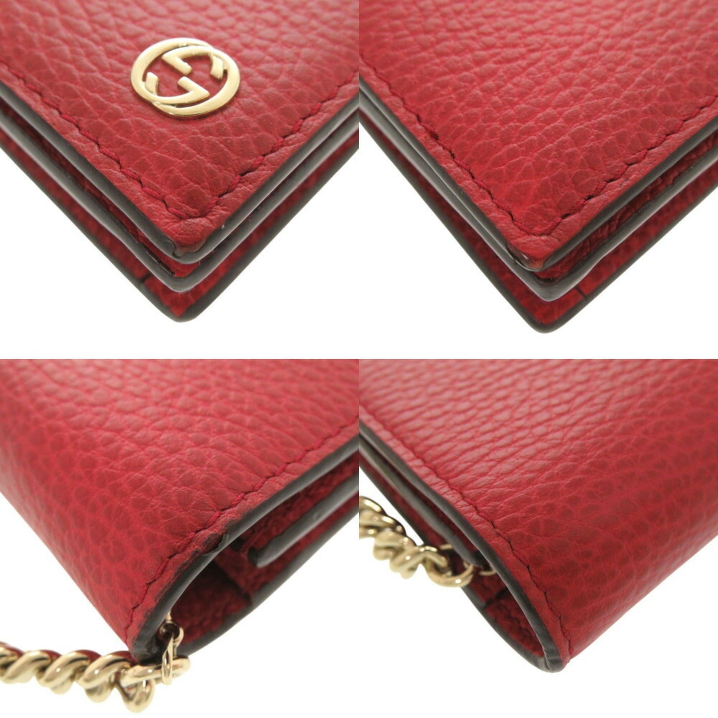 Gucci Red Color Leather Shoulder Bag ( )