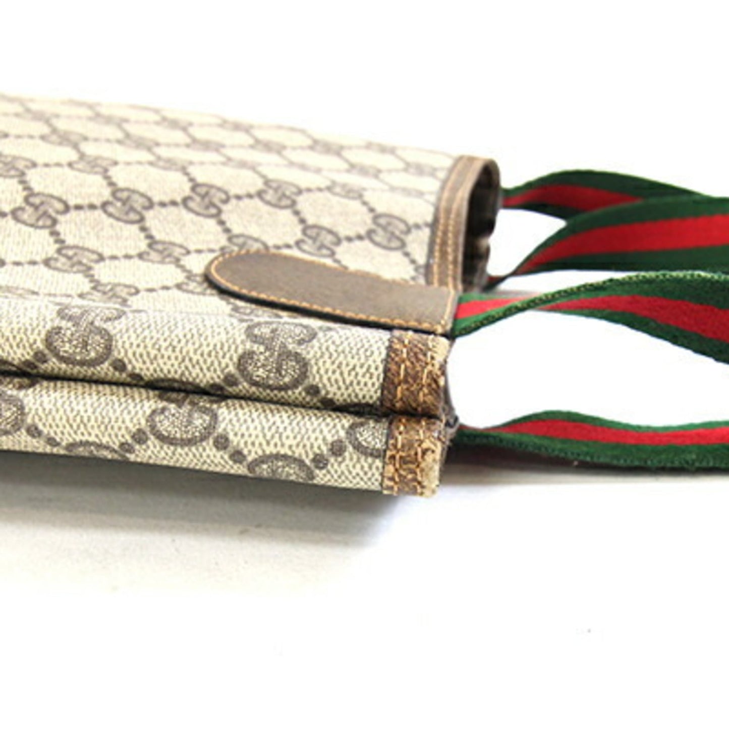 Gucci Beige Pvc Leather Canvas Tote Bag ( )