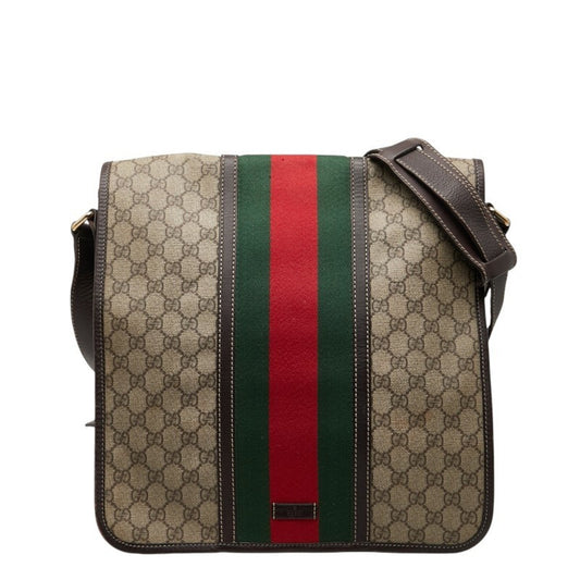 Gucci Beige Multi-Color Pvc Leather Shoulder Bag ( )