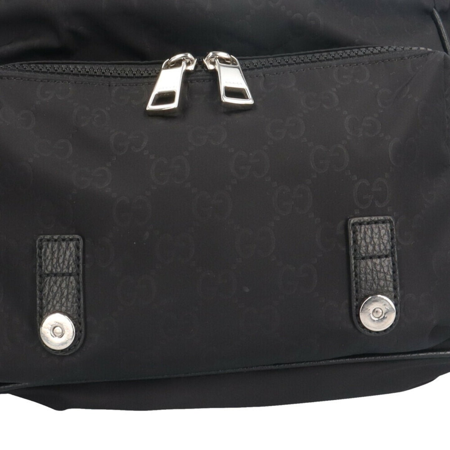 Gucci Black Nylon Leather Messenger Bag Shoulder Bag ( )