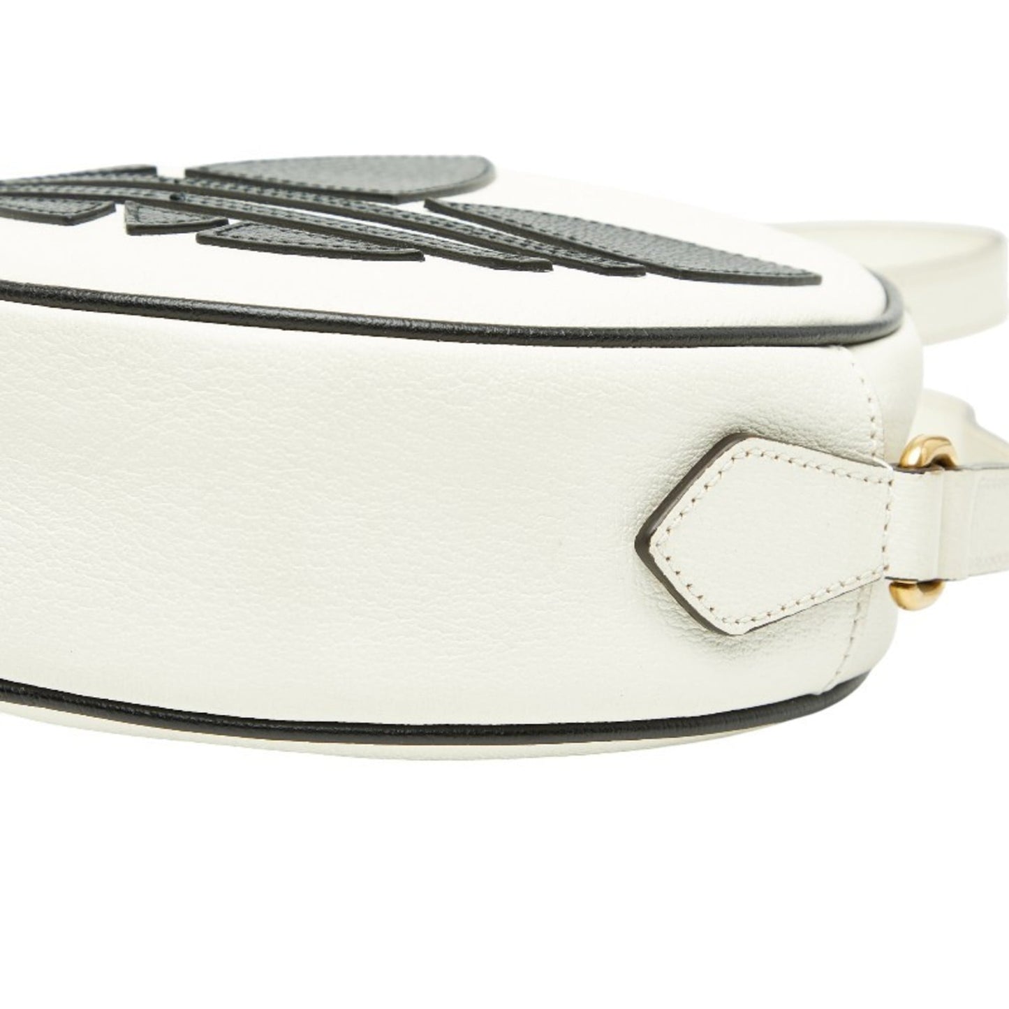 Gucci Black White Leather Shoulder Bag ( )