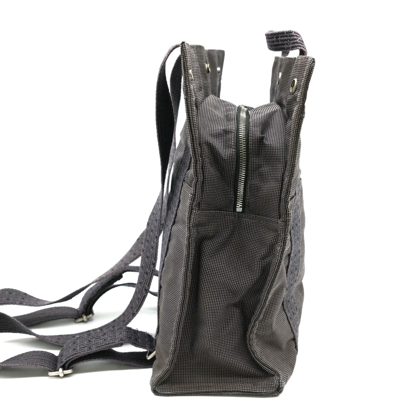 Hermes Gray Nylon Canvas Backpack ( )