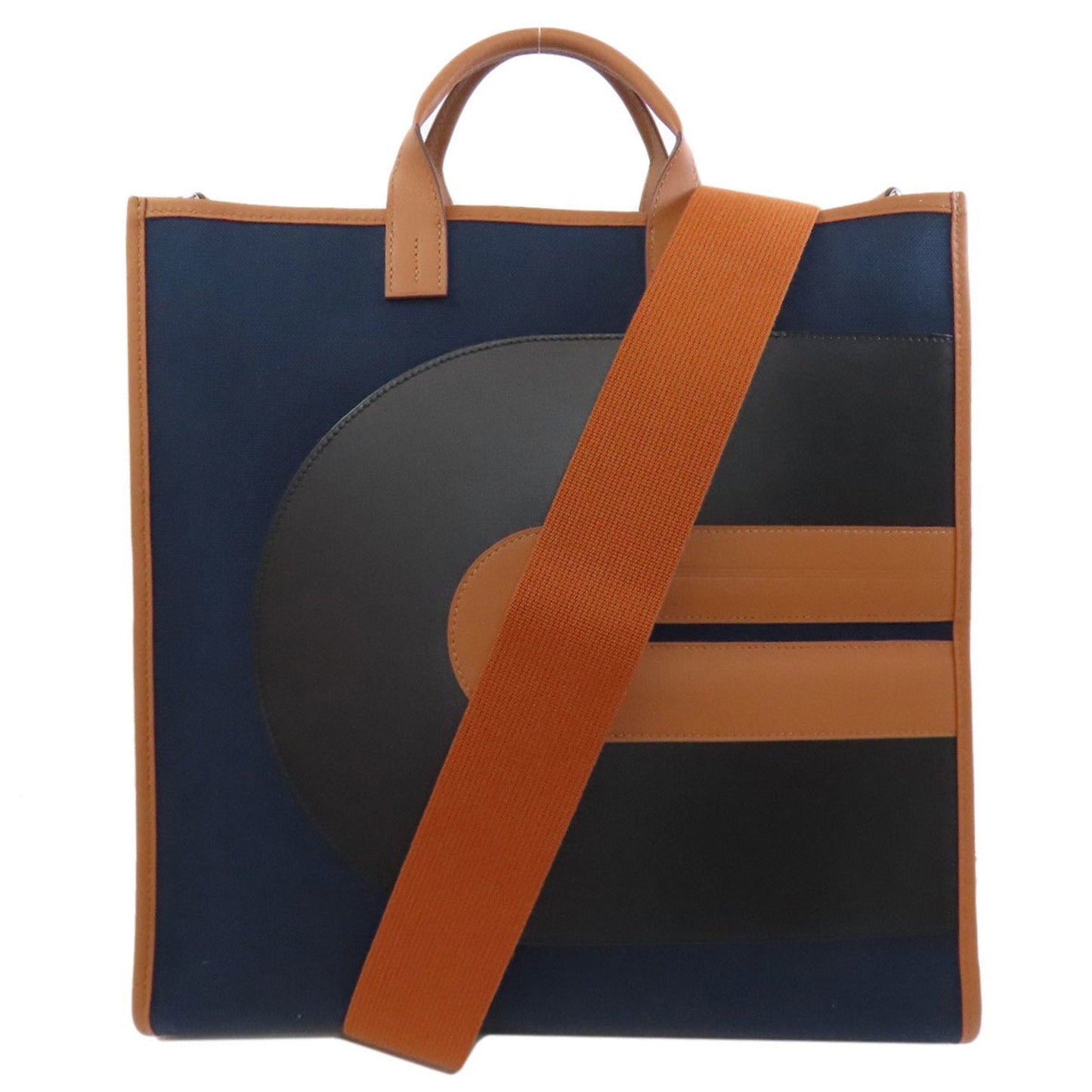 Hermes Navy Toile Officier Handbag ( )
