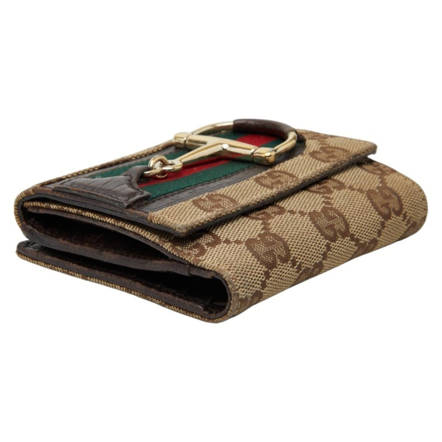 Gucci Brown Canvas Leather Wallet (Bi-Fold) ( )
