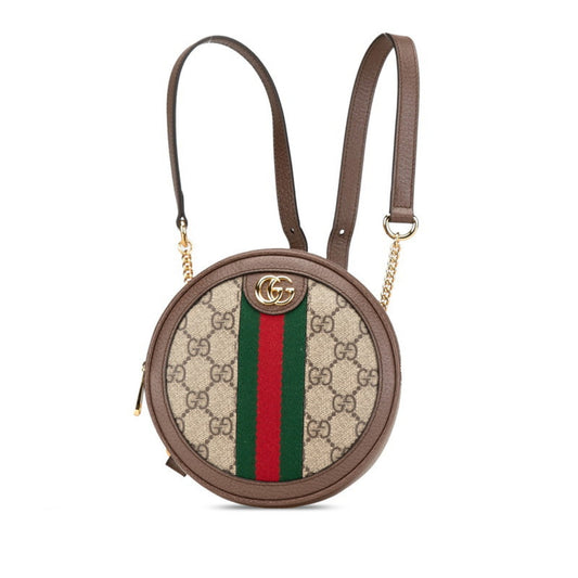 Gucci Beige Brown Pvc Leather Backpack ( )