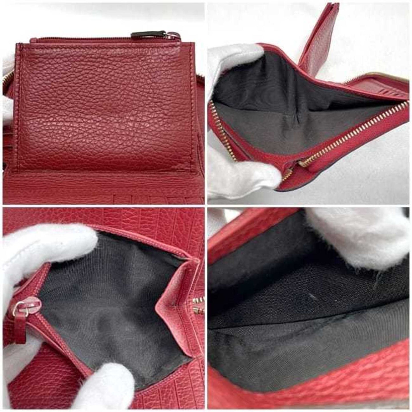 Gucci Red Color Leather Wallet (Bi-Fold) ( )