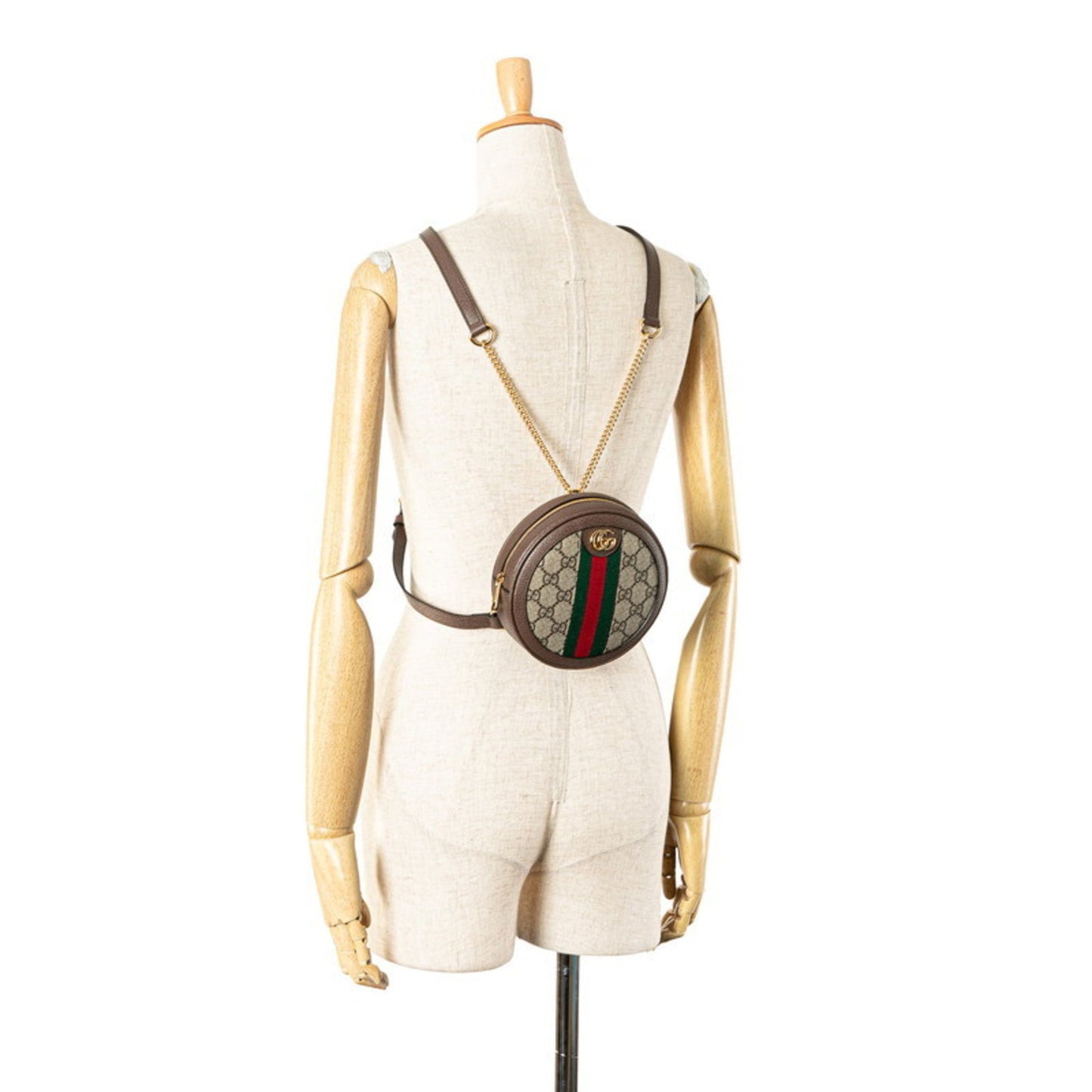 Gucci Beige Brown Pvc Leather Backpack ( )