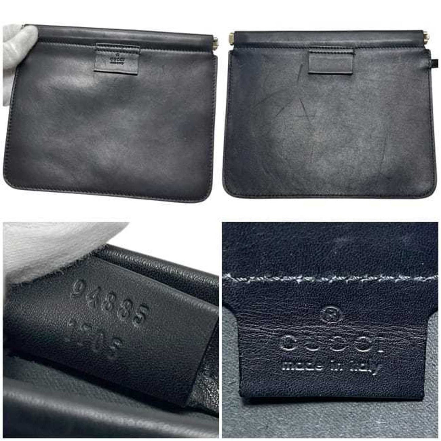 Gucci Black Leather Tote Bag ( )