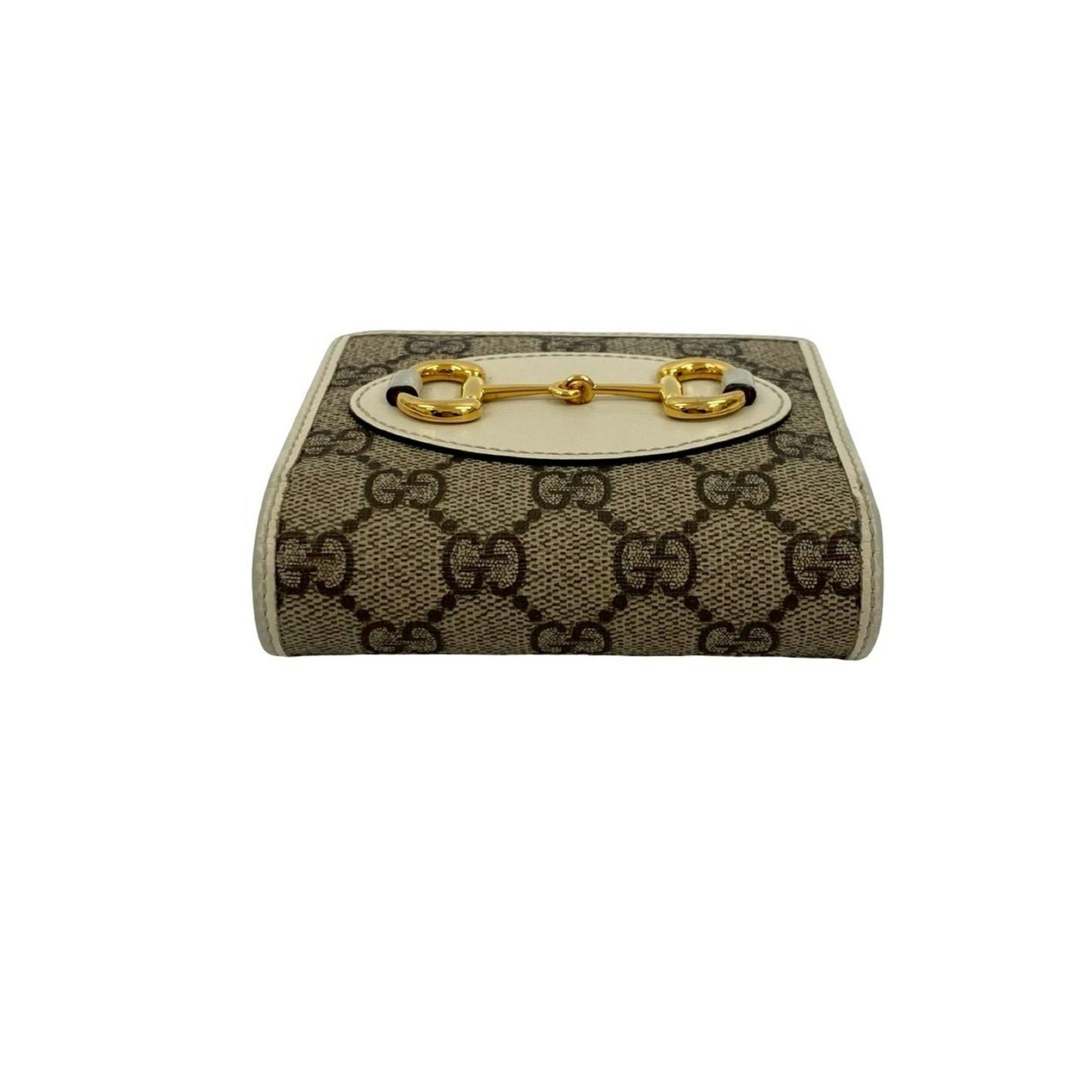 Gucci Brown White Leather Pvc Wallet (Bi-Fold) ( )